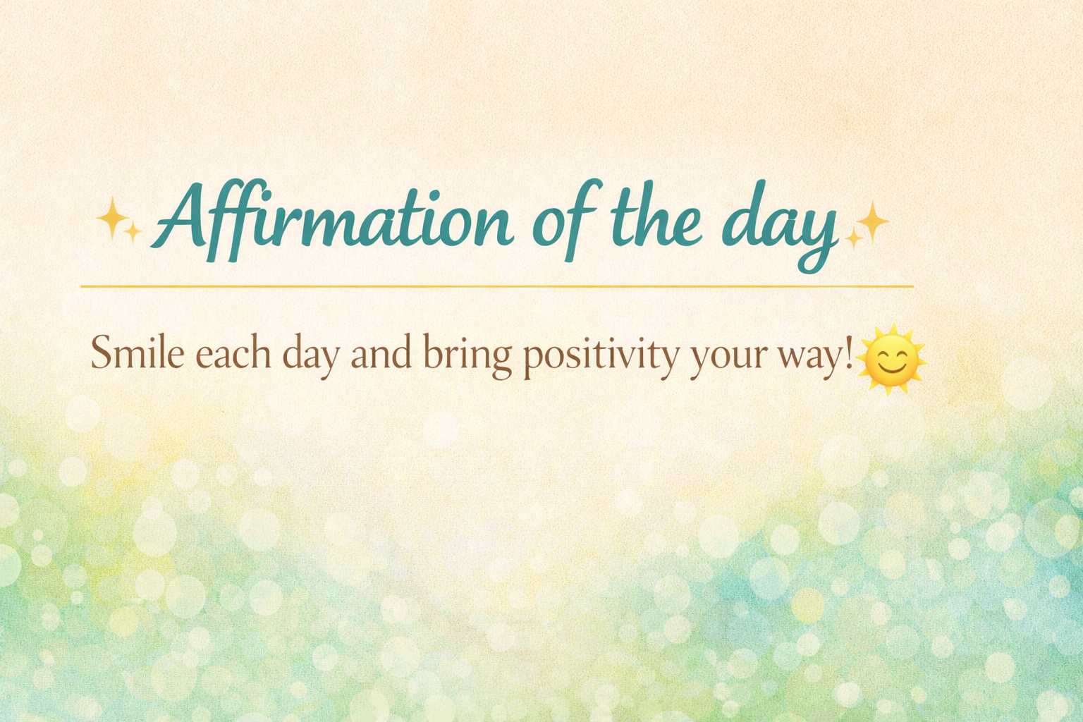Affirmation of the day