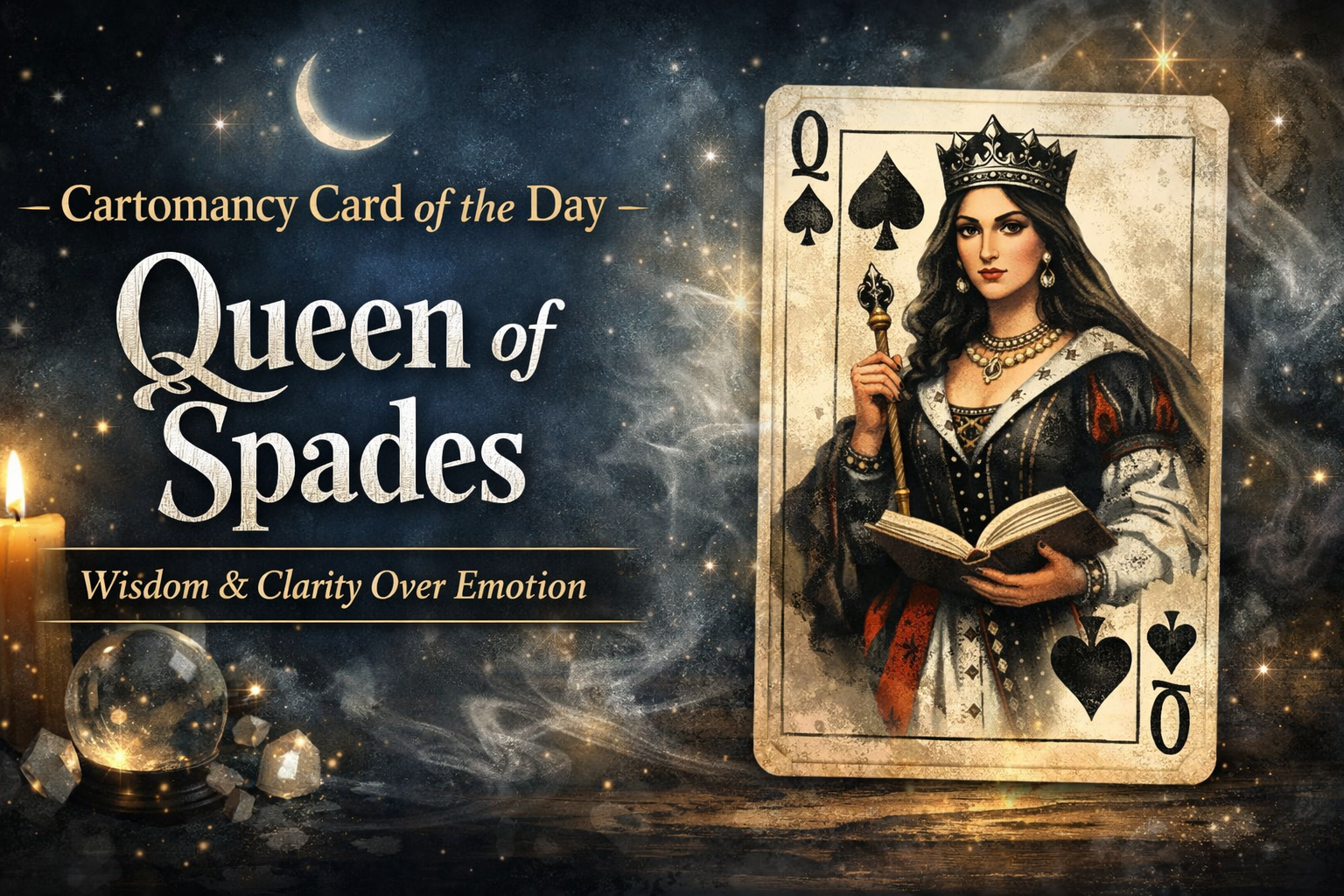 Cartomancy Card of the Day – Queen of Spades