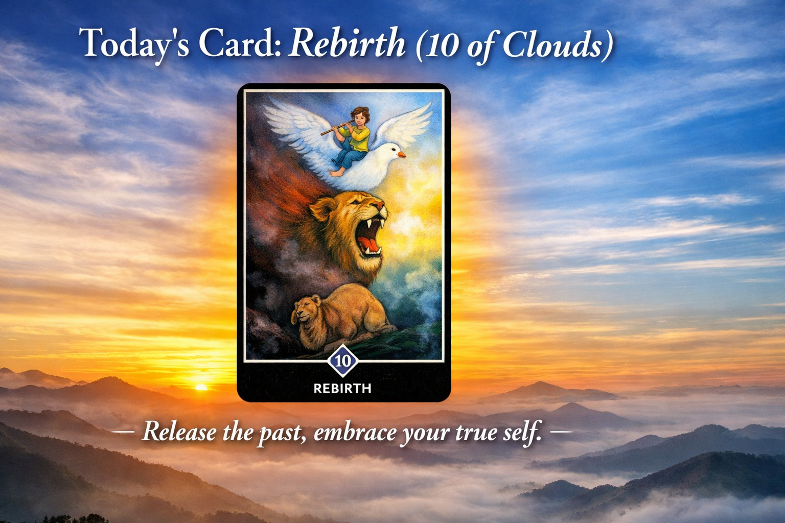 Osho Zen Tarot – Card of the Day: Rebirth (10 of Clouds)
