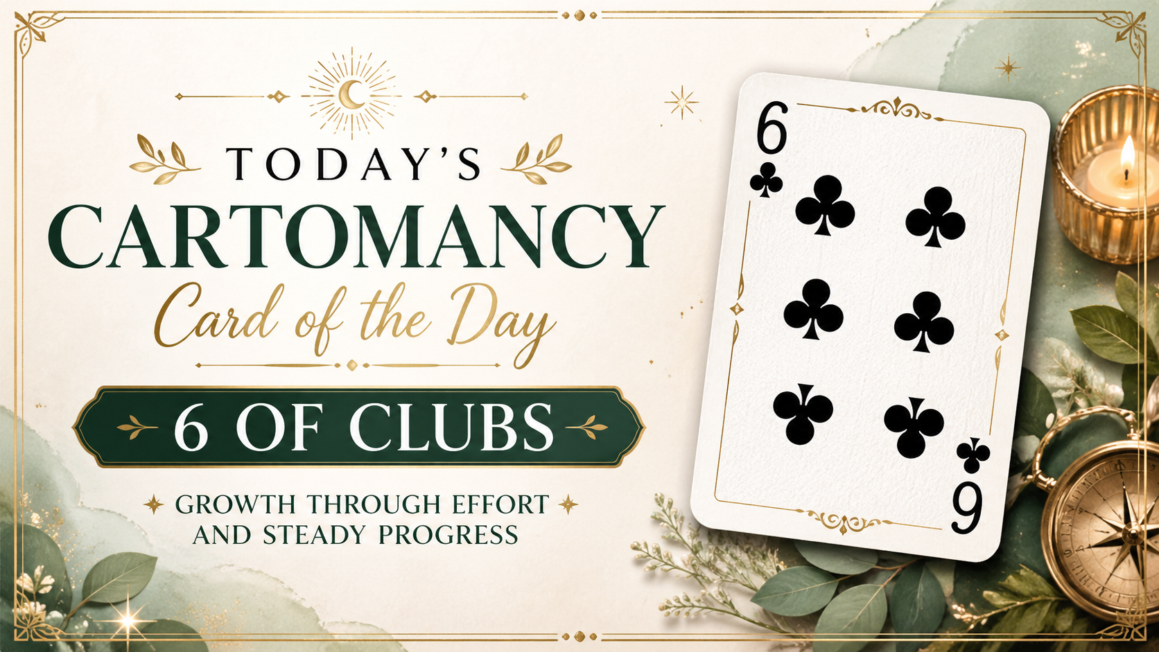 🃏 Cartomancy Card of the Day: 6 of Clubs