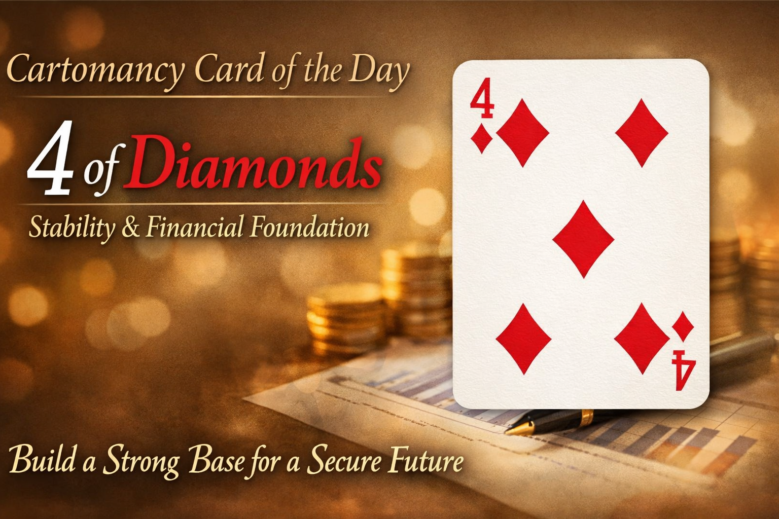 Cartomancy Card of the Day — 4 of Diamonds