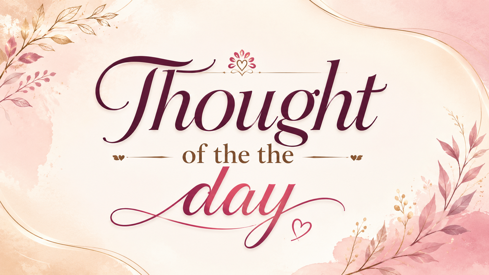 Thought of the day