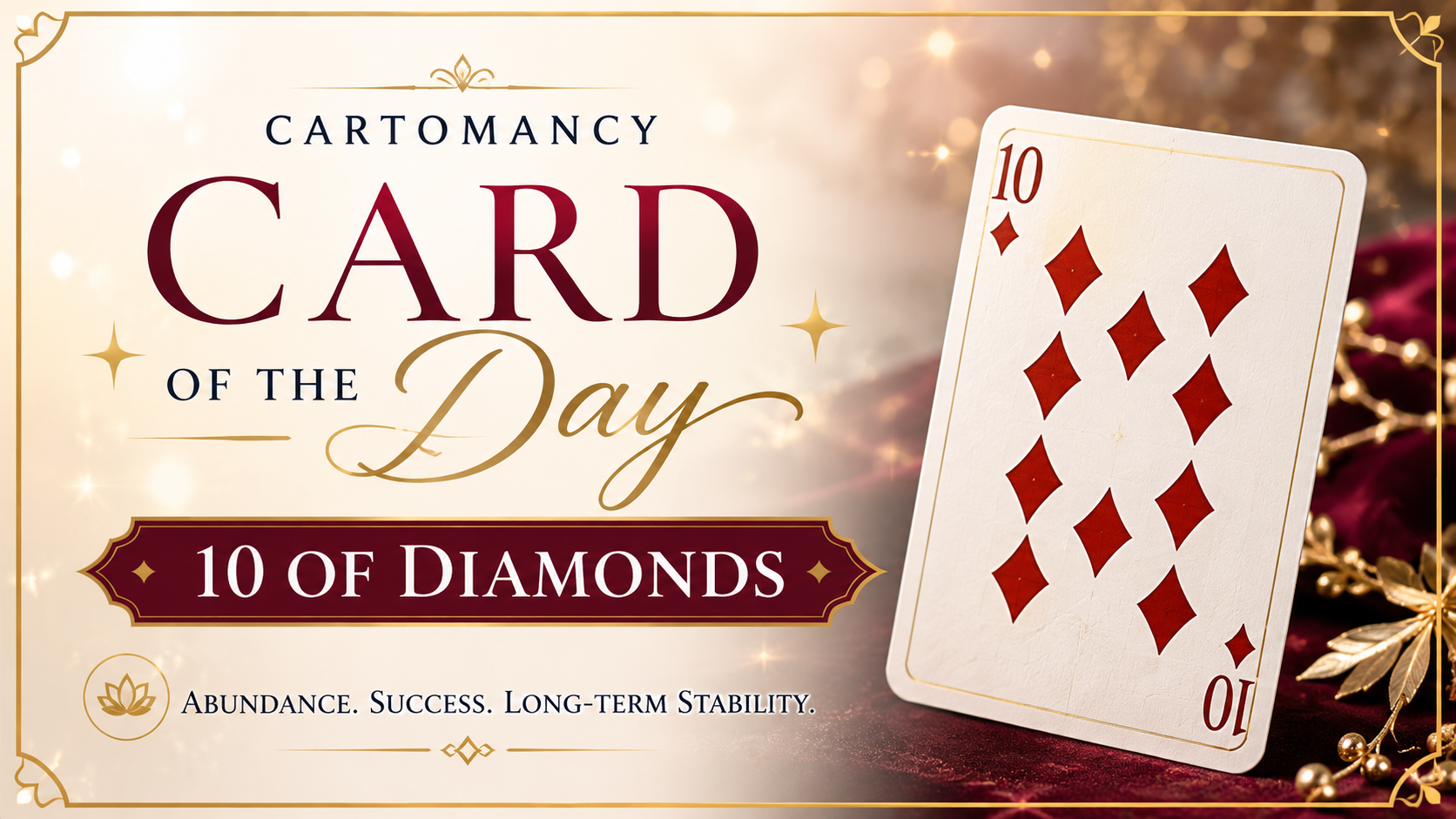 Cartomancy Card of the Day — 10 of Diamonds
