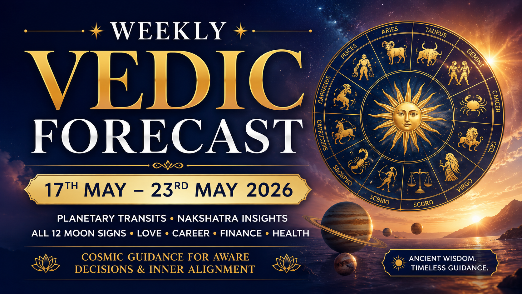 Weekly Vedic Horoscope Forecast 17th May – 23rd May 2026