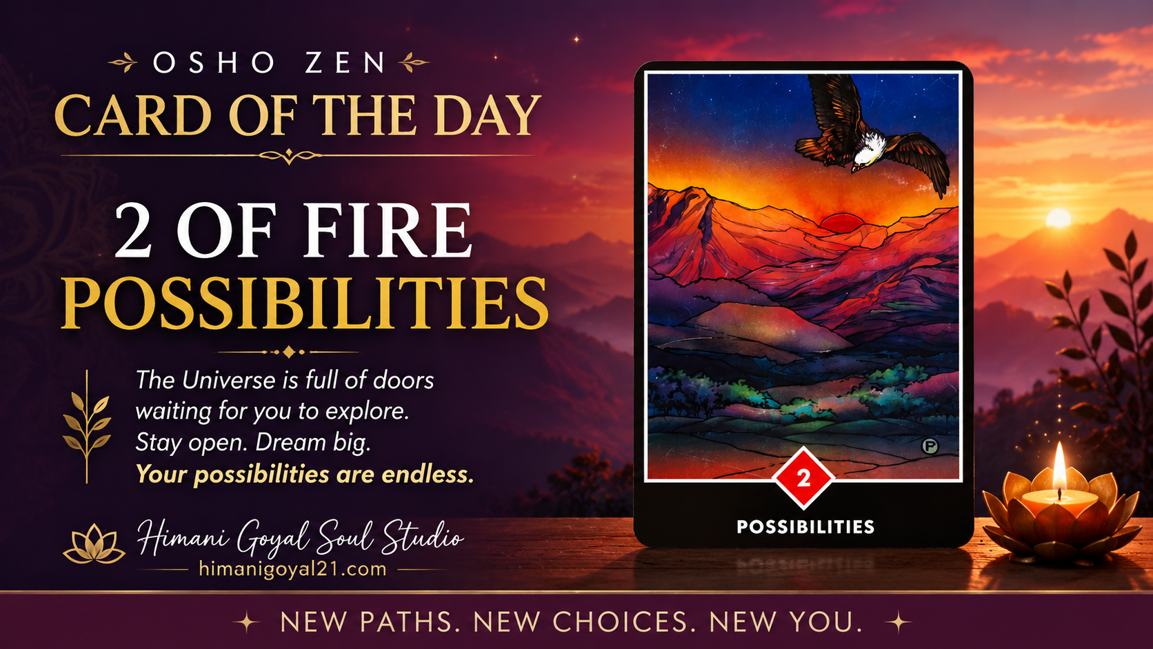 Osho Zen Card of the Day — 2 of Fire: Possibilities ✧