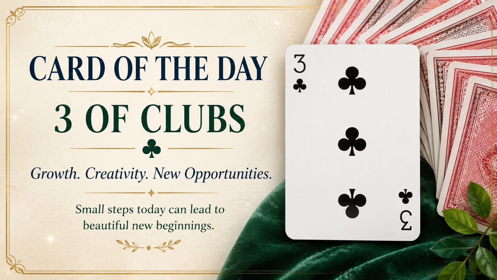 🌿 Card of the Day: 3 of Clubs