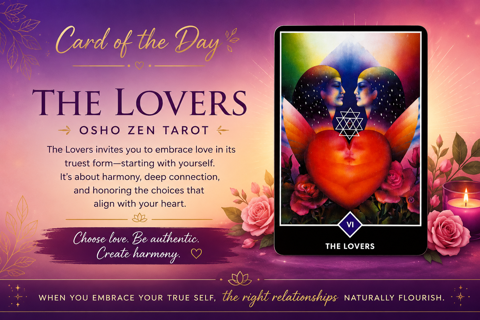 🌹 Card of the Day: The Lovers (Osho Zen Tarot)