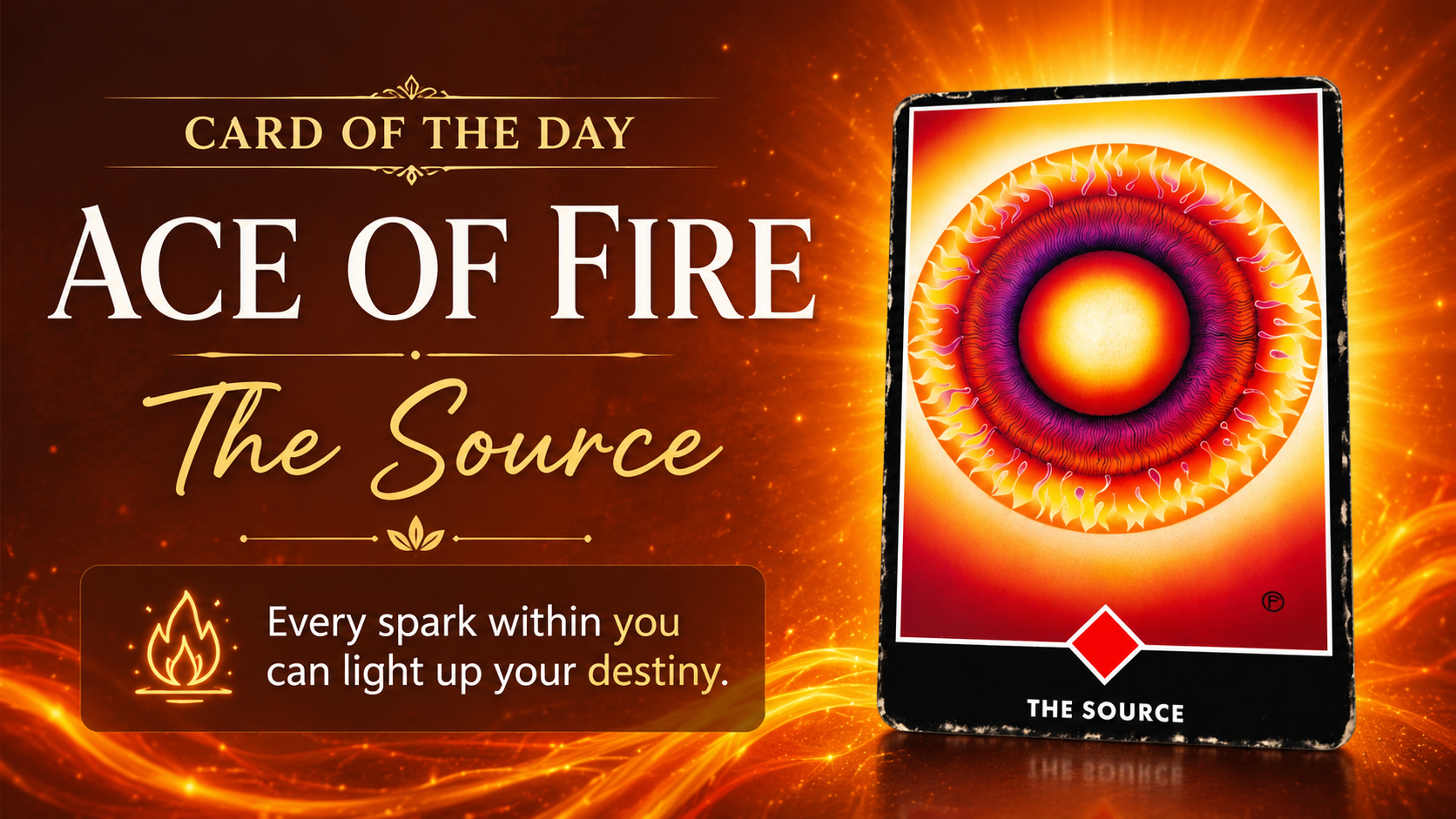 🌟 Card of the Day: Ace of Fire – “The Source” (Osho Zen Tarot)