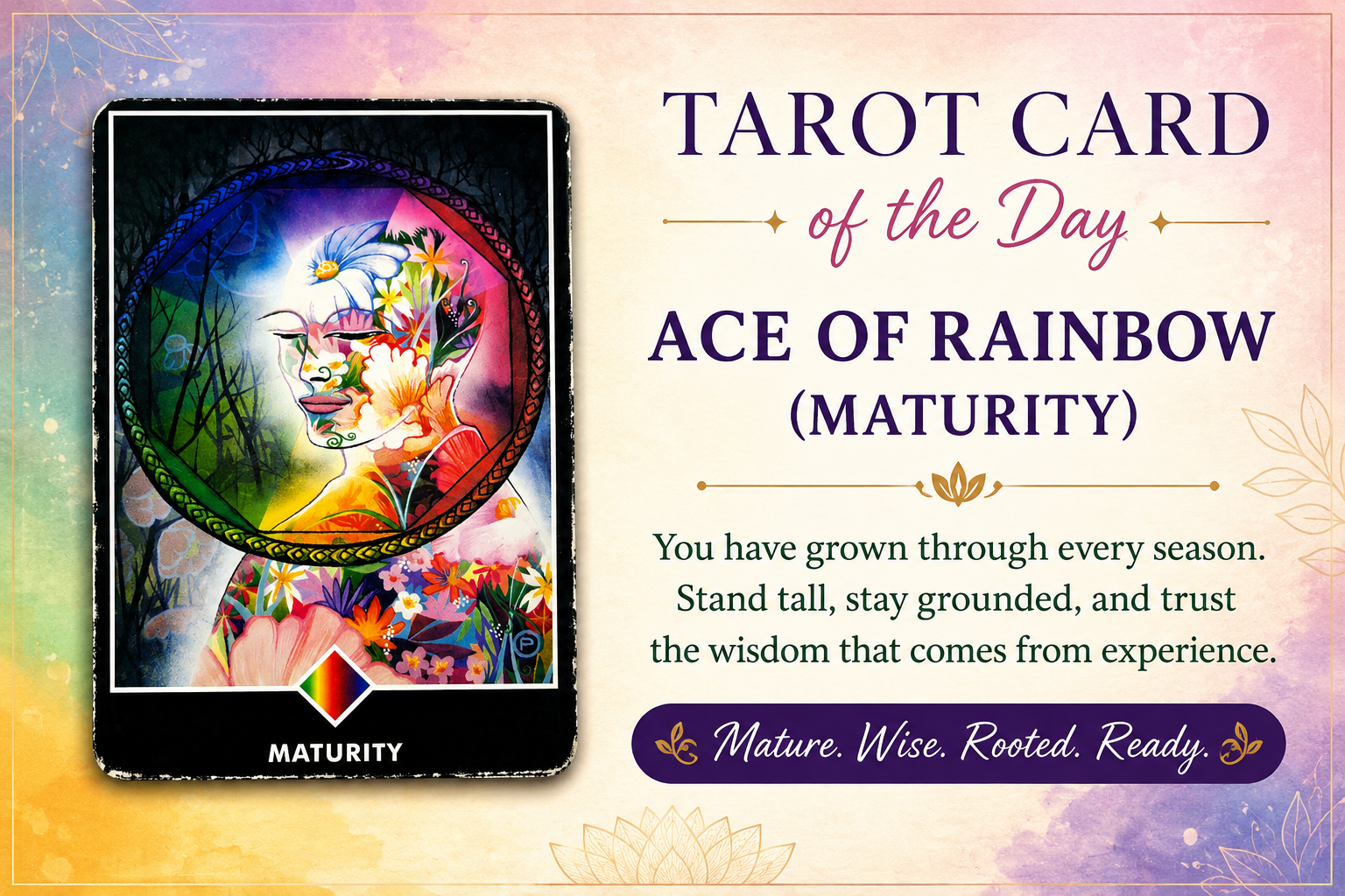 Tarot Card of the Day – Ace of Rainbow (Maturity) | Osho Zen Tarot