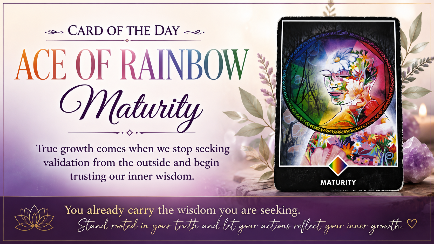 🌈 Card of the Day: Ace of Rainbow – Maturity (Osho Zen Tarot)