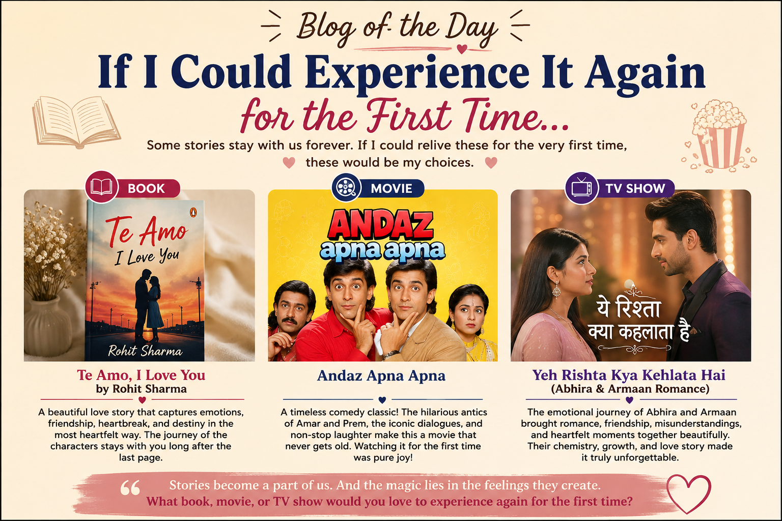 ✨ What book, movie, or TV show would you love to experience again for the first time?