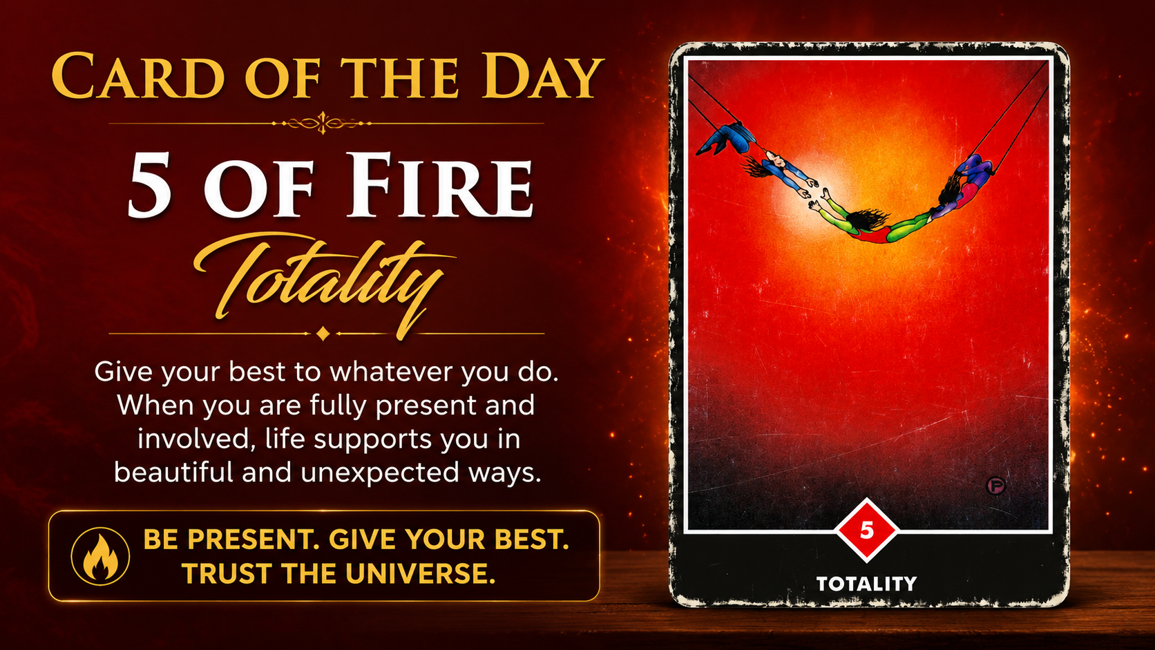 🌟 Card of the Day: 5 of Fire (Totality) – Osho Zen Tarot