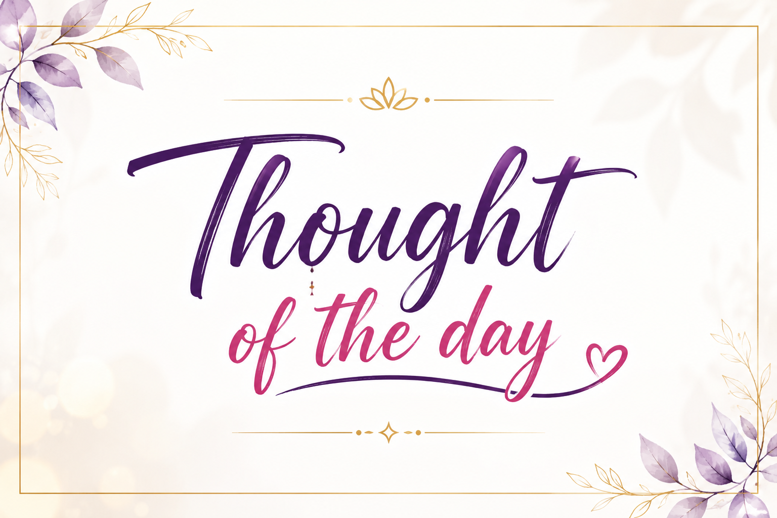 Thought of the day