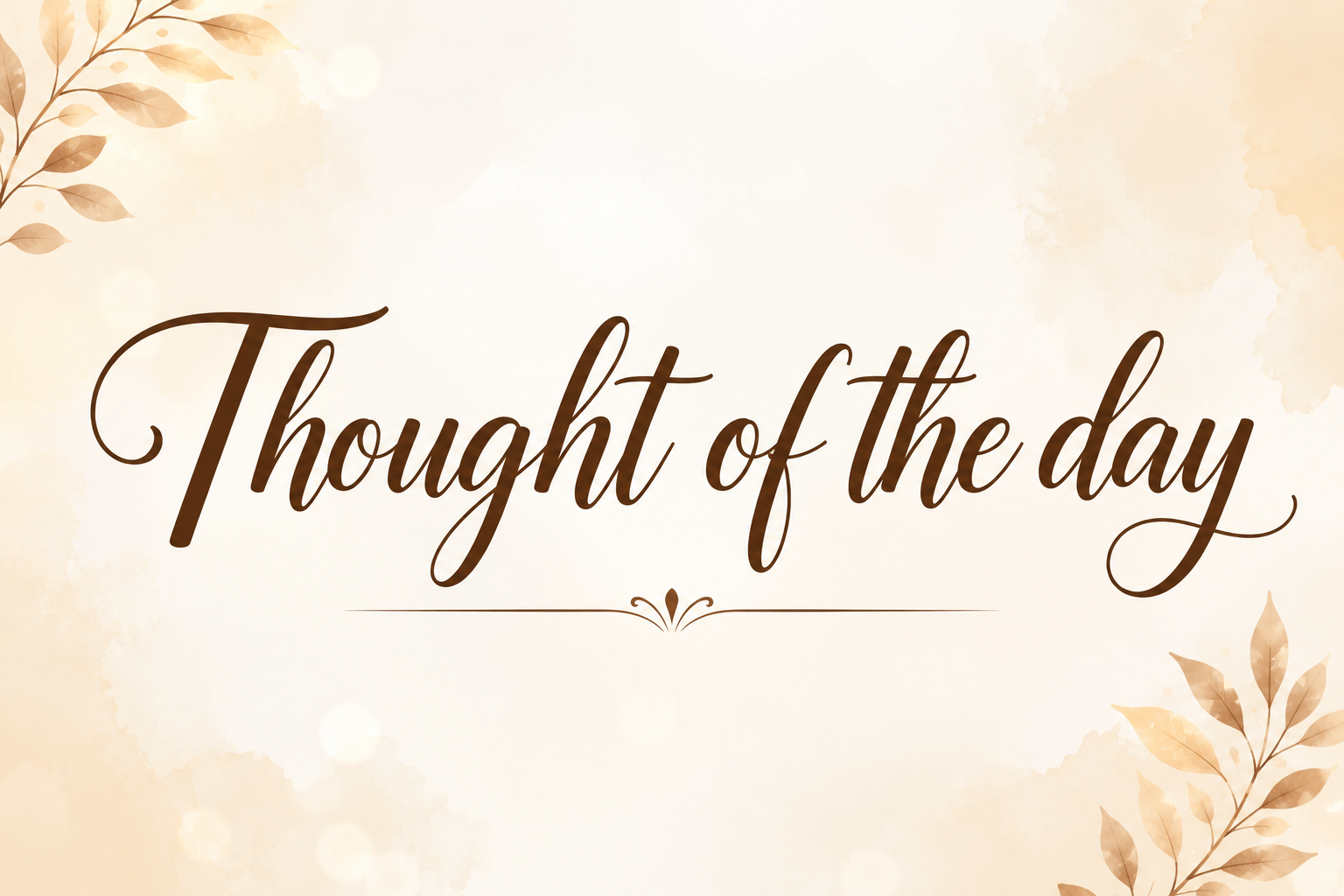 Thought of the day