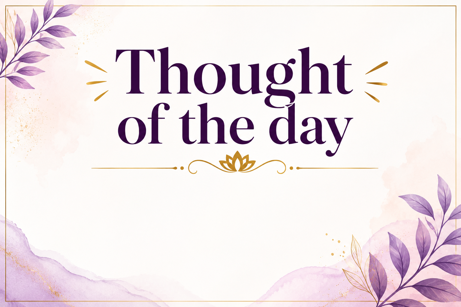 Thought of the day