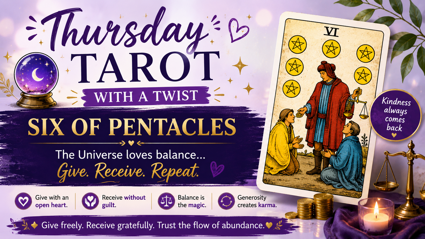 🔮 Thursday Tarot with a Twist: Six of Pentacles 💰✨