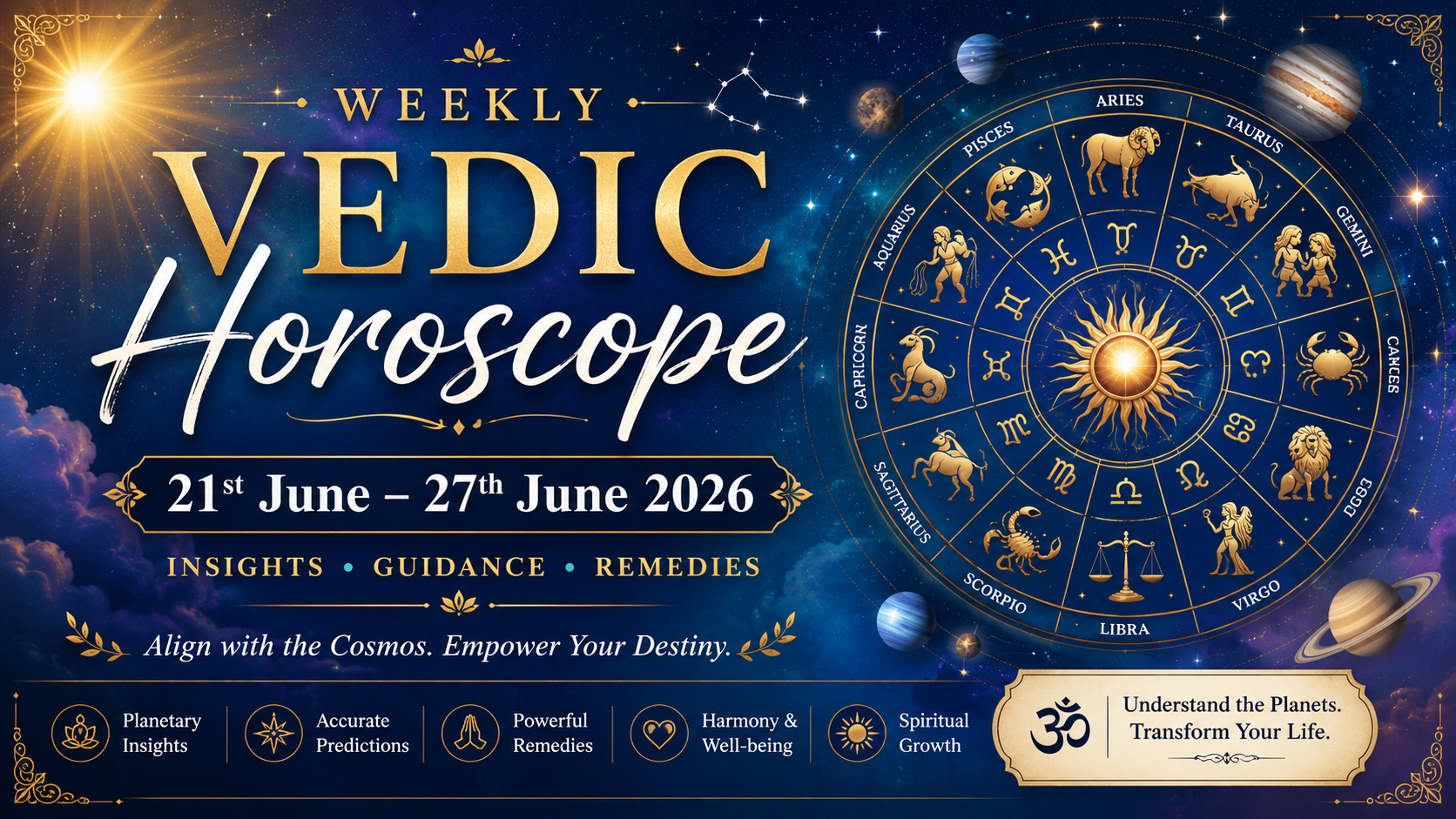 Weekly Vedic Horoscope (21st June – 27th June 2026)