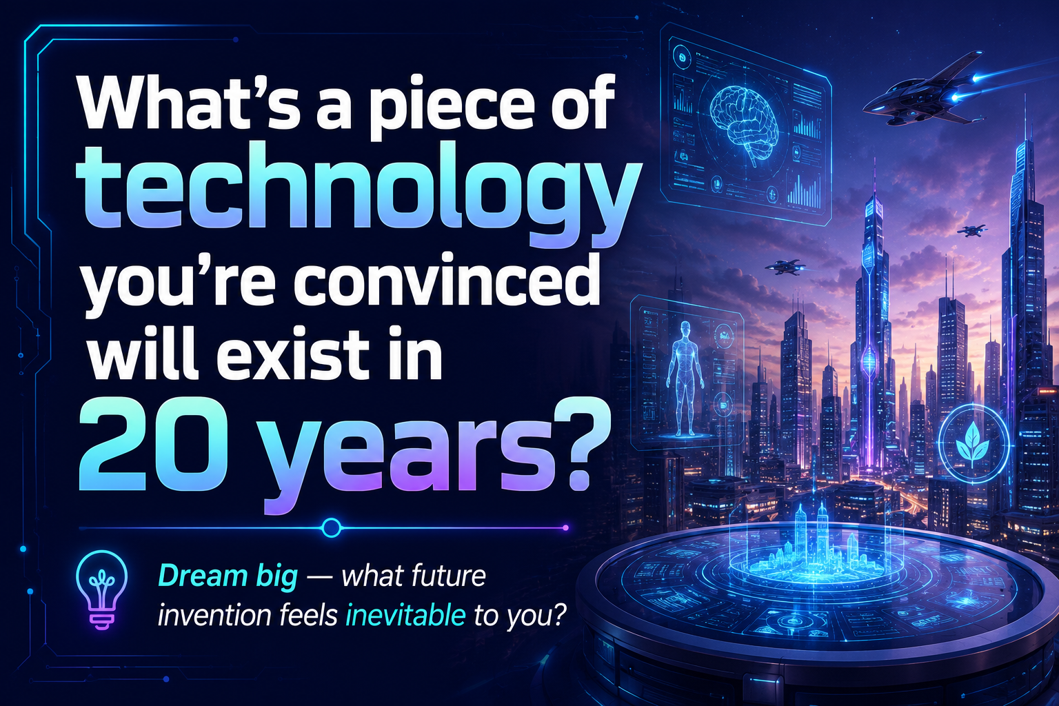 What’s a piece of technology you’re convinced will exist in 20 years?