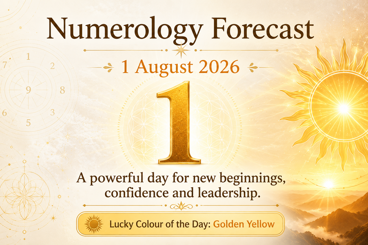 Numerology Forecast for 1 August 2026: Impact on All Birth Numbers