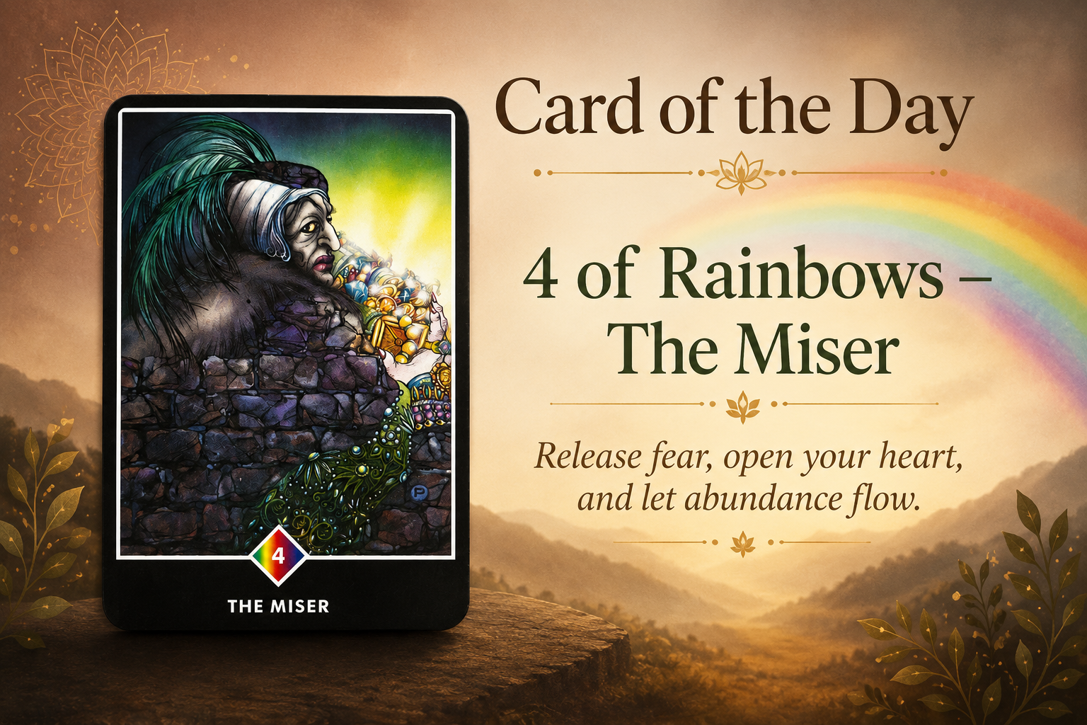 Card of the Day: 4 of Rainbows – The Miser