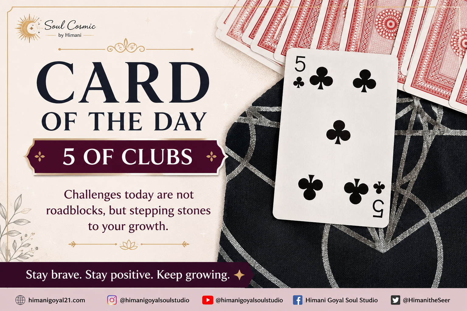 🃏 Card of the Day – 5 of Clubs