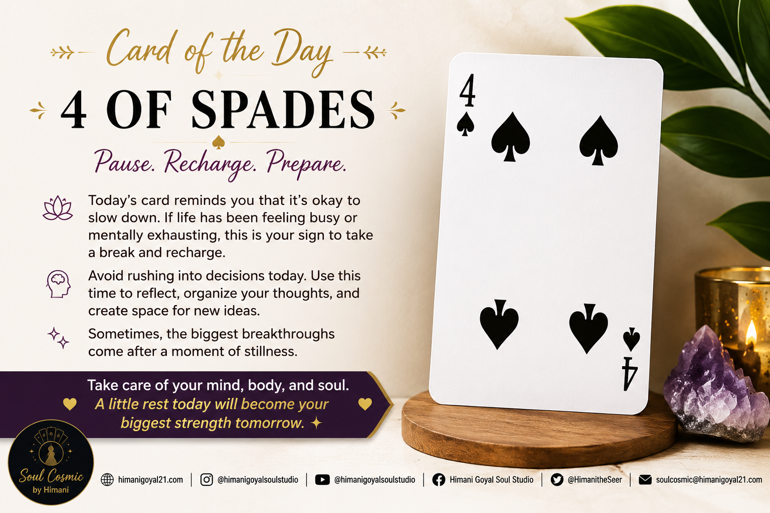 Card of the Day – 4 of Spades ♠️