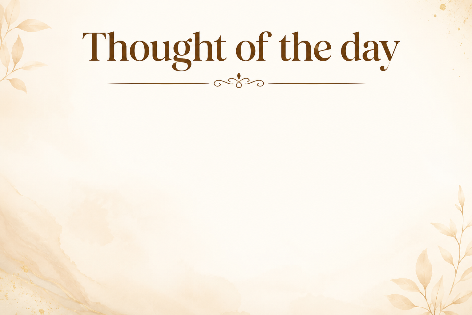 Thought of the day