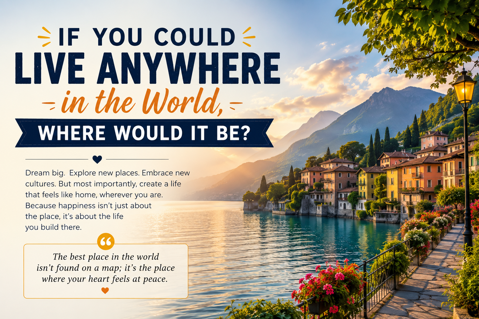 If you could live anywhere in the world, where would it be?