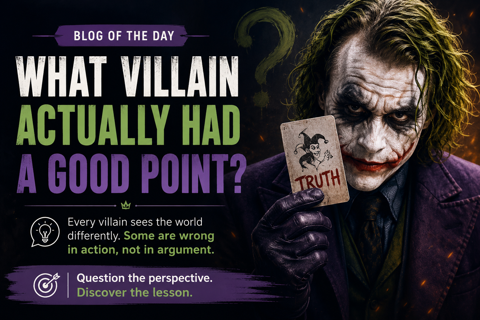 What villain actually had a good point?