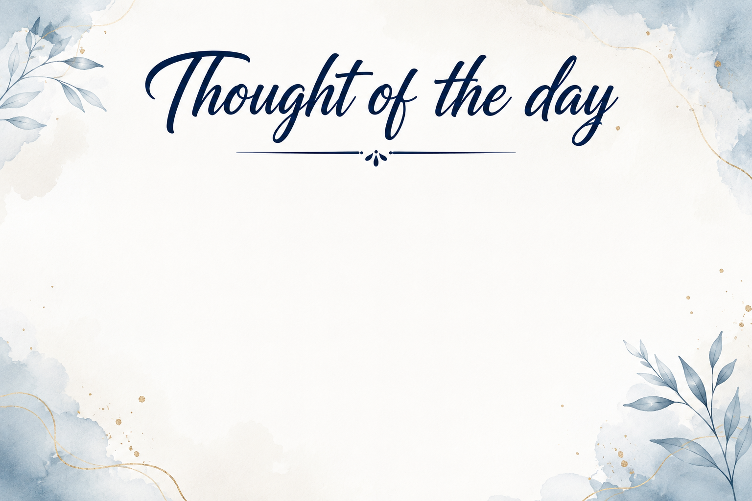 Thought of the day