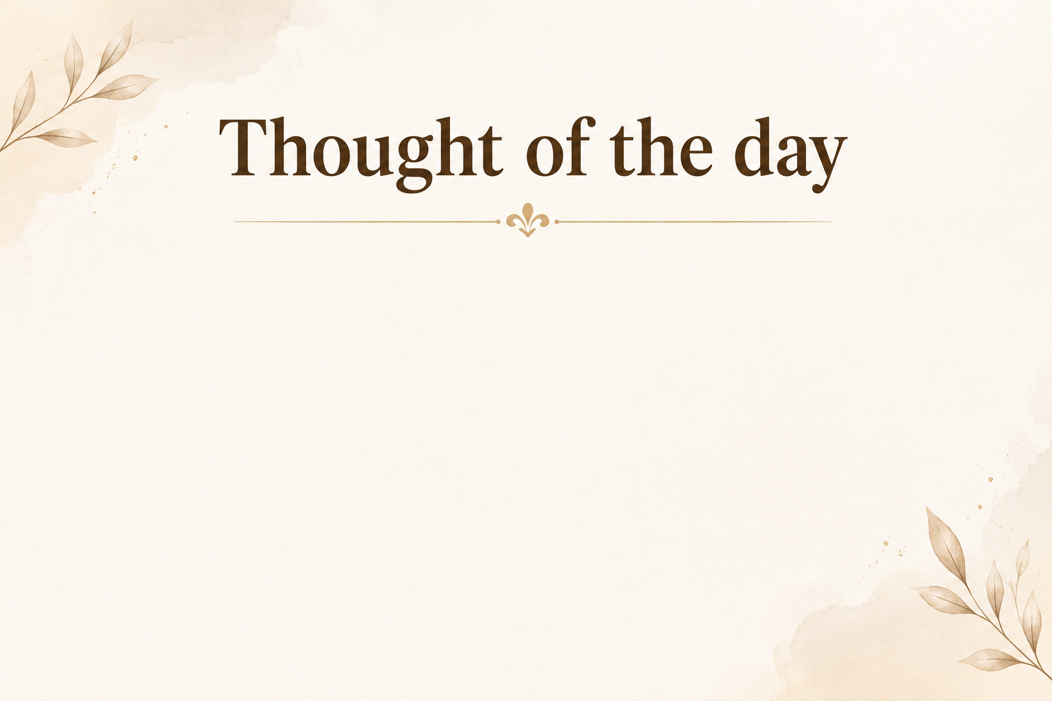Thought of the day