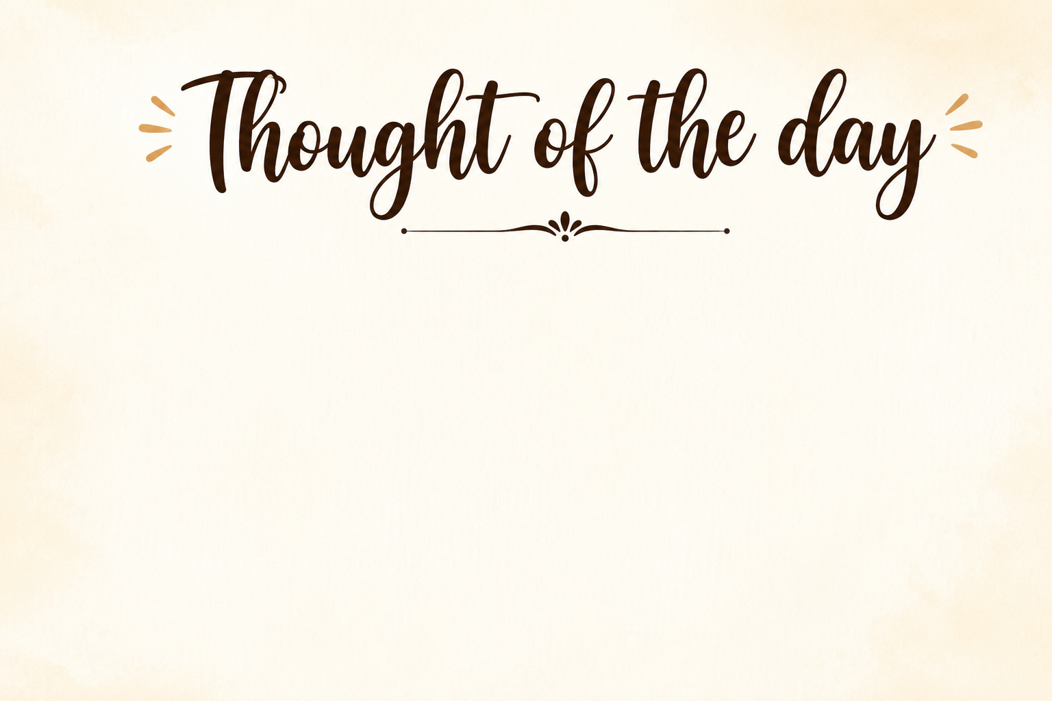 Thought of the day