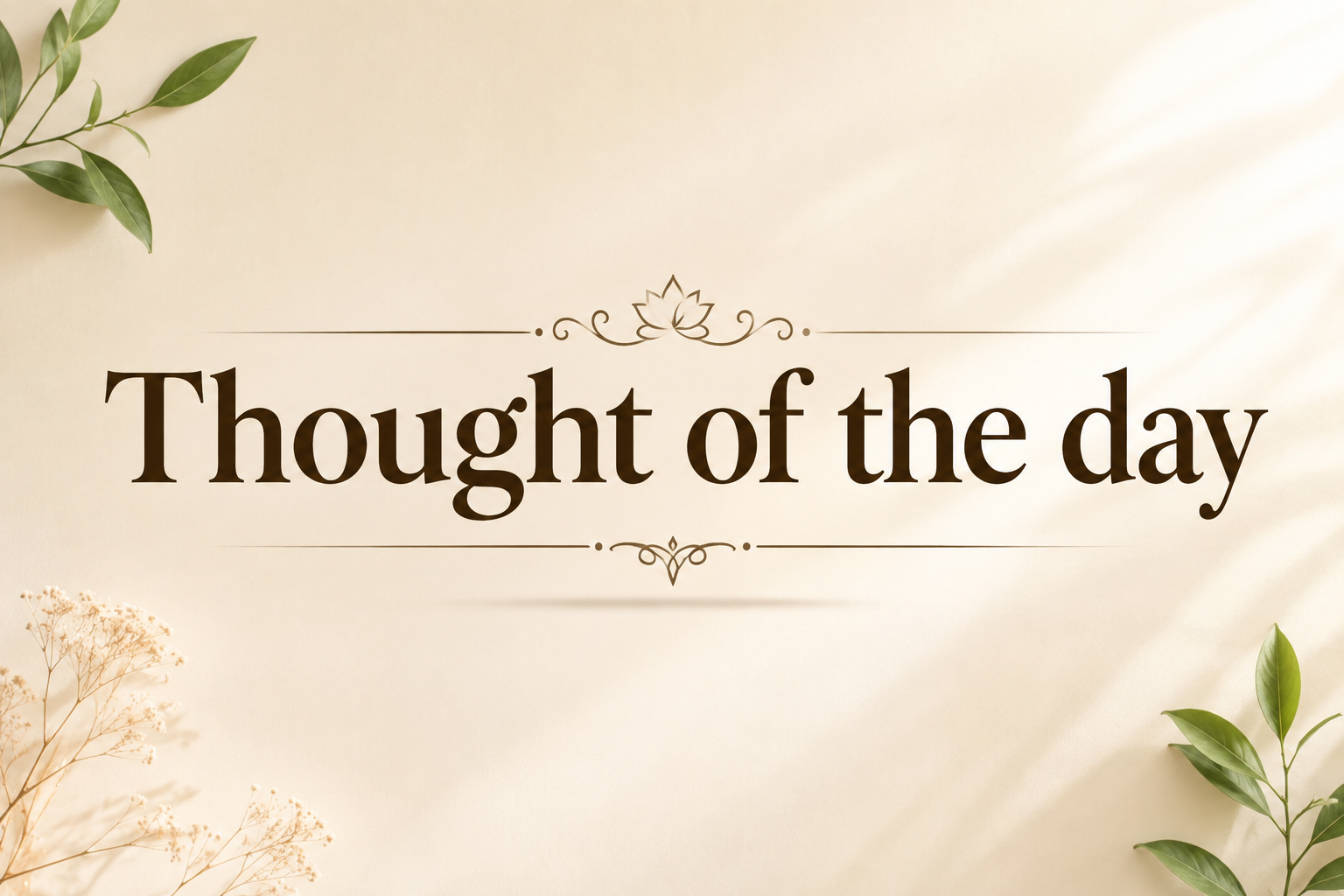 Thought of the day