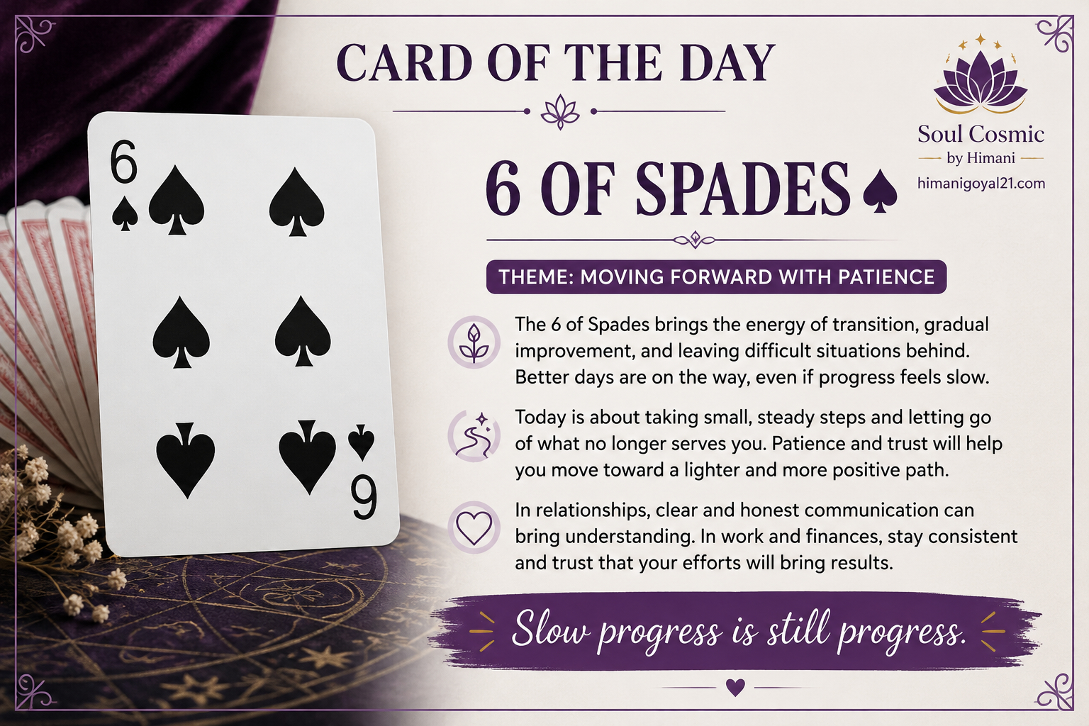Card of the Day — 6 of Spades ♠️