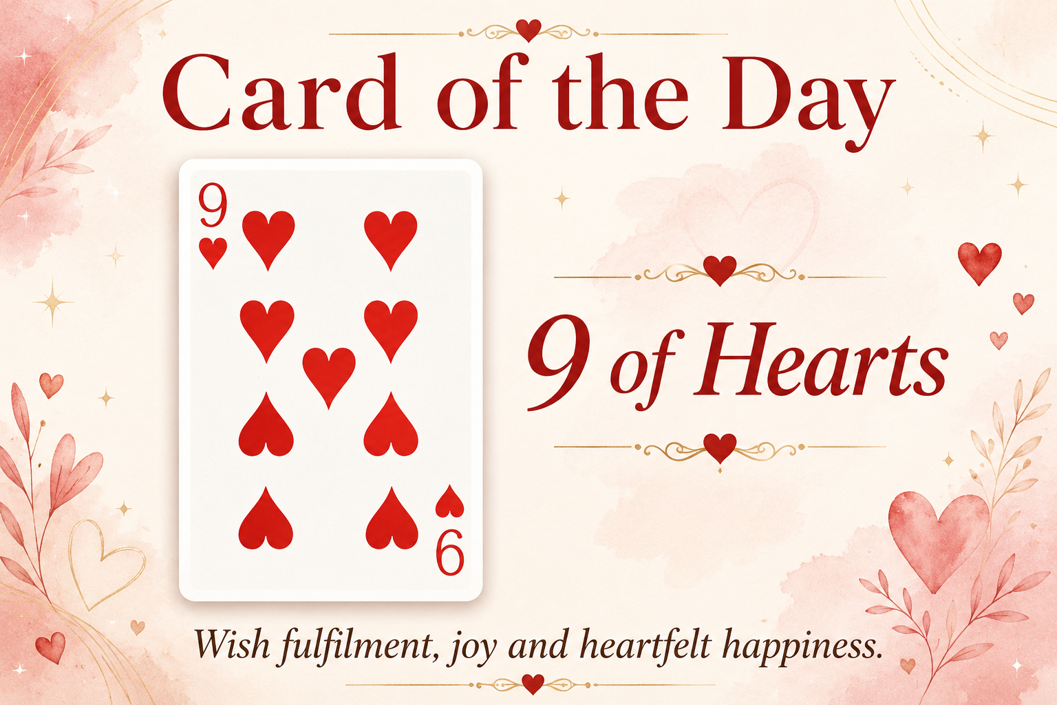 Tarot Card of the Day: 9 of Hearts