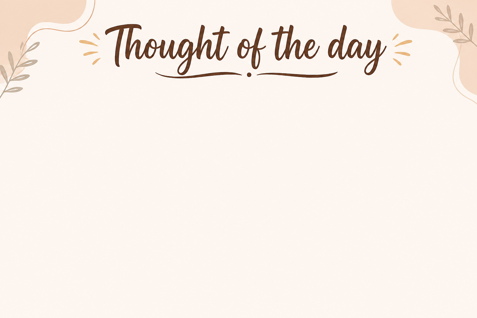 Thought of the day