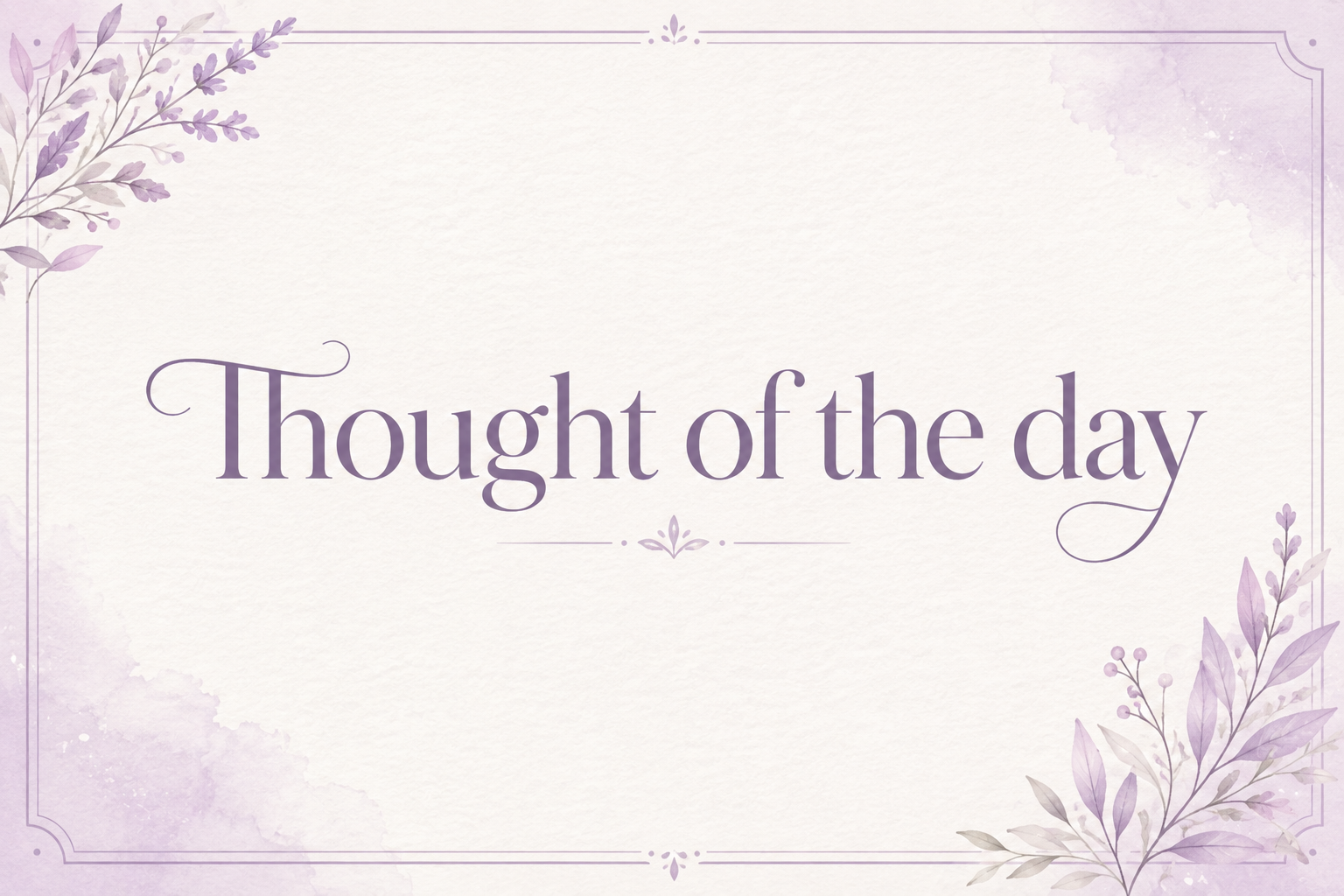 Thought of the day