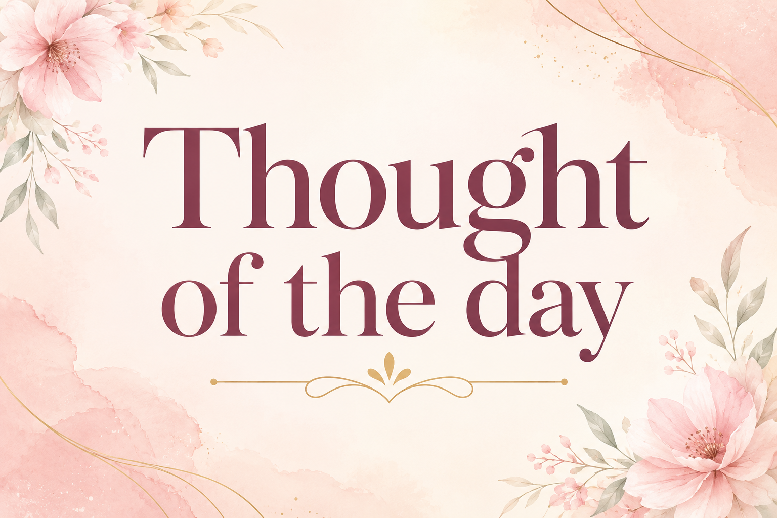 Thought of the day