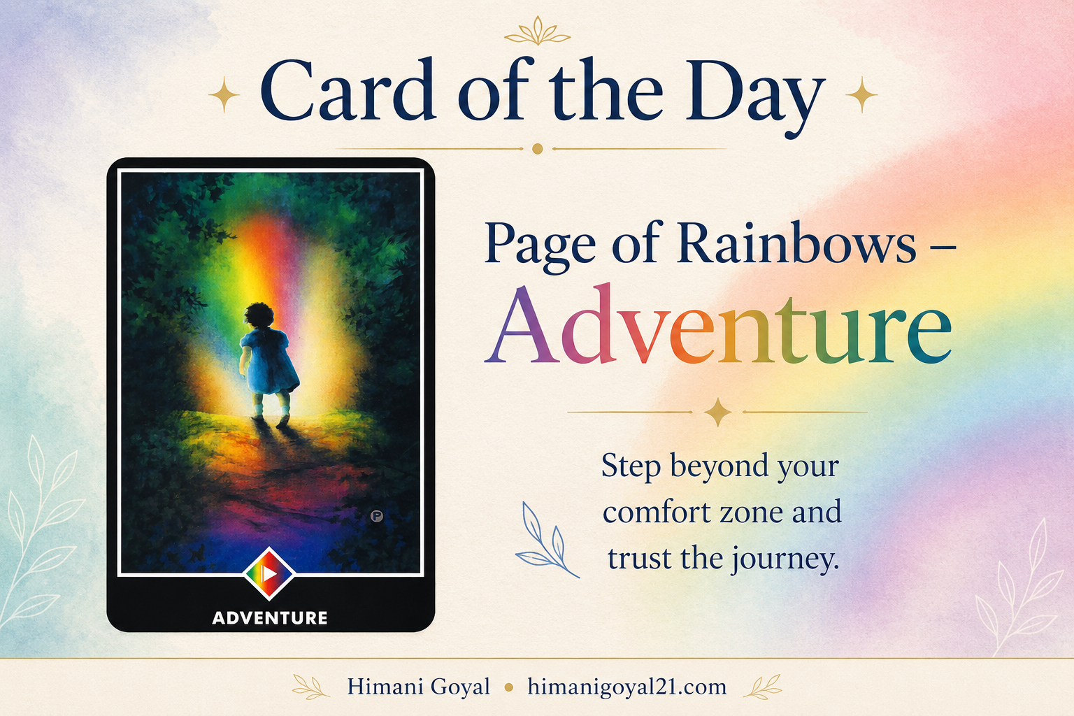 Card of the Day: Page of Rainbows – Adventure