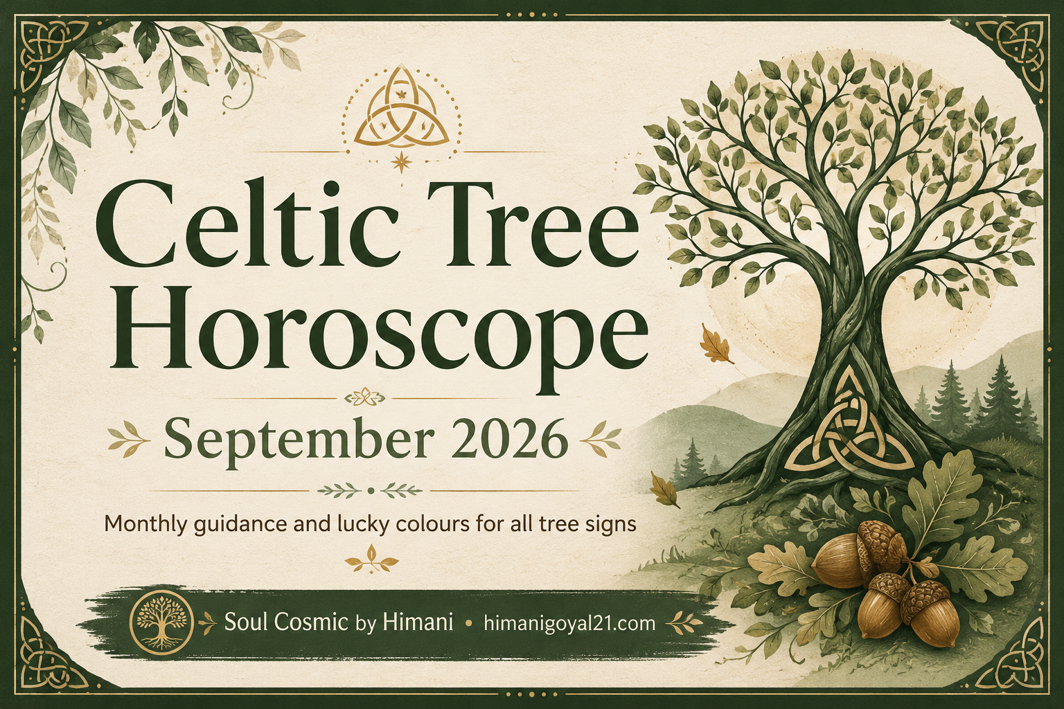 Celtic Tree Horoscope September 2026: Monthly Predictions & Lucky Colours for All 13 Tree Signs