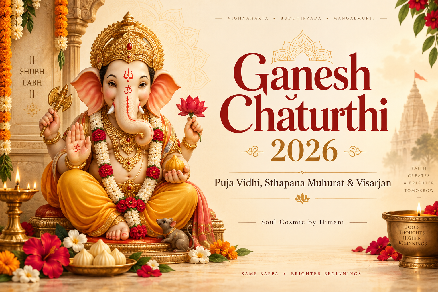 Ganesh Chaturthi 2026: Puja Vidhi, Sthapana Muhurat, Moon Sighting Rules, Astrology & Visarjan