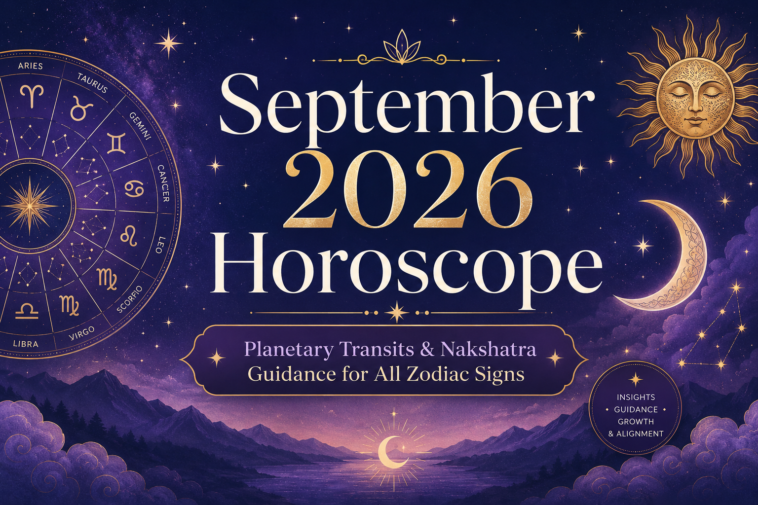 September 2026 Horoscope: Monthly Vedic Astrology Predictions for All Zodiac Signs