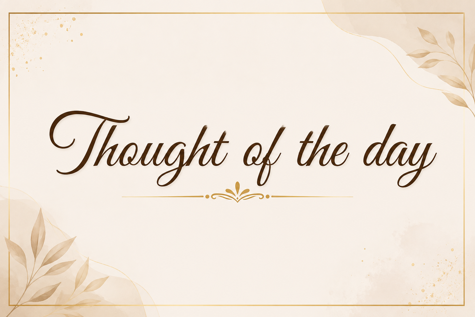 Thought of the day