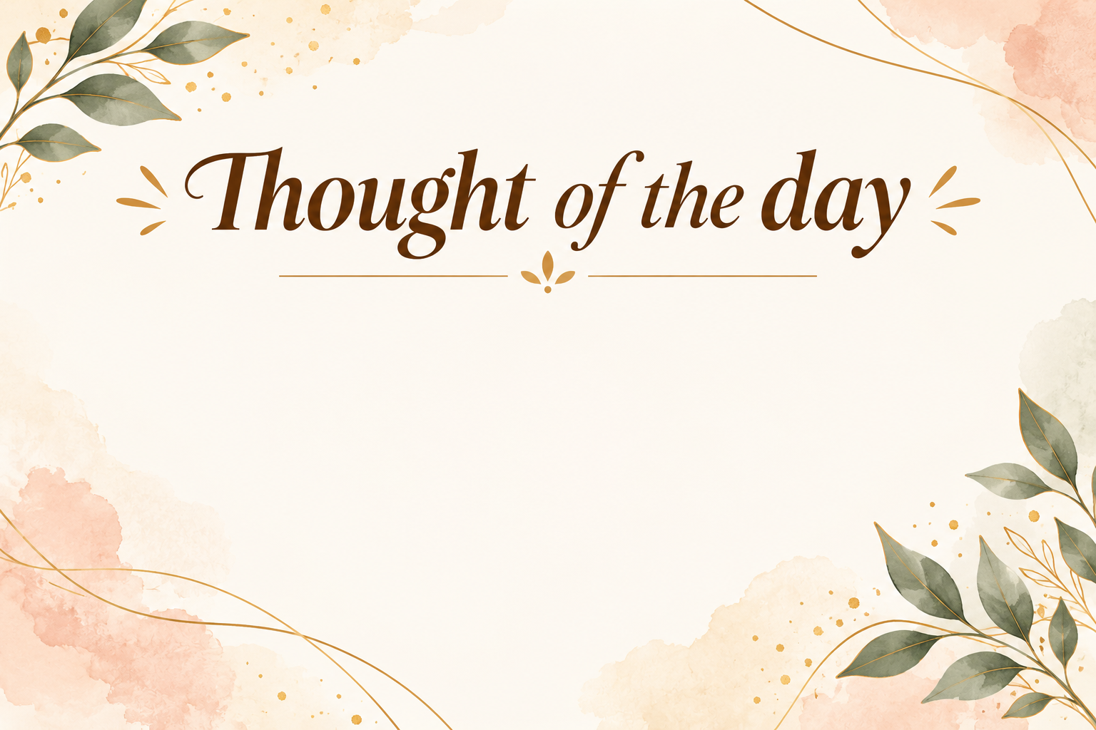 Thought of the day