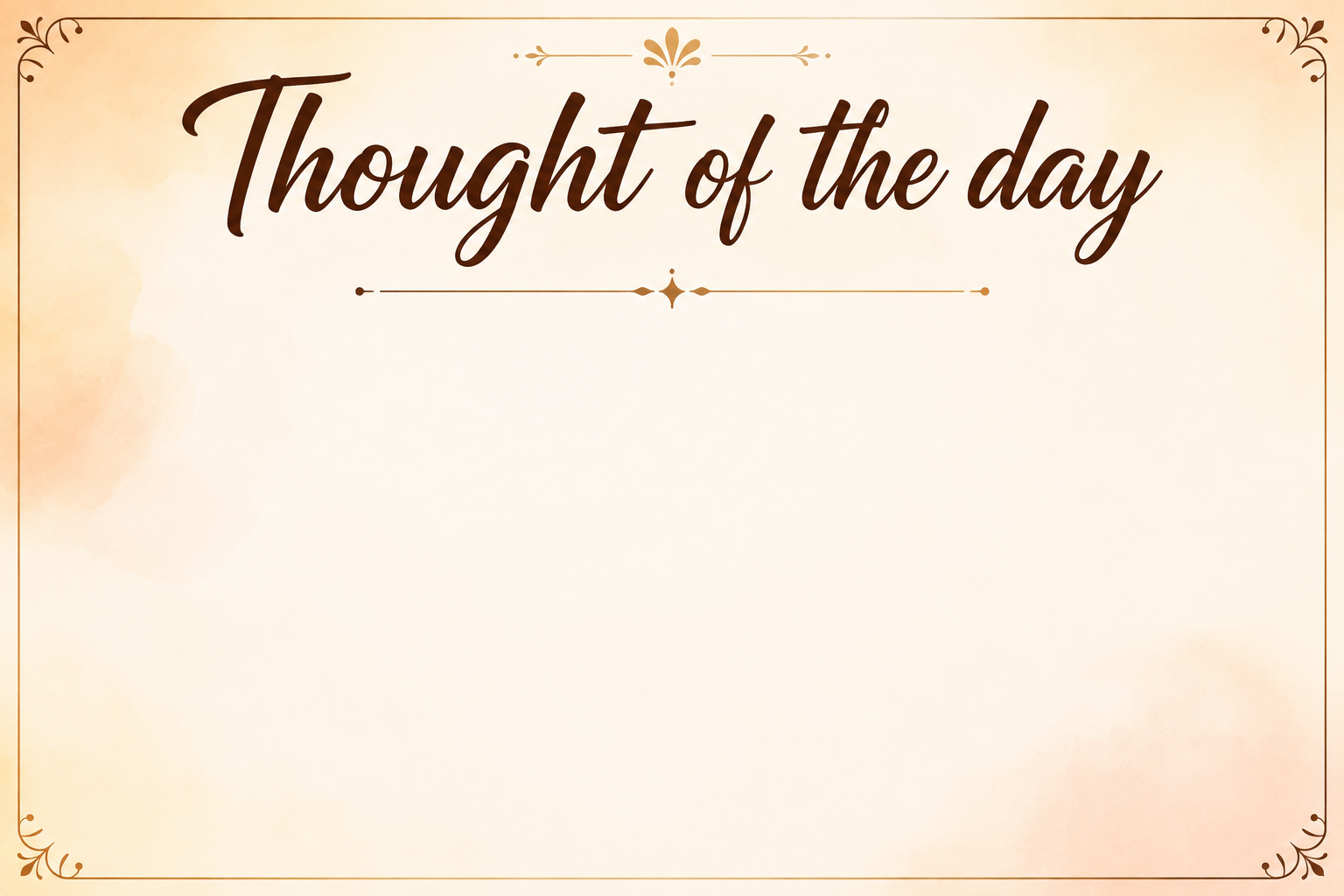 Thought of the day