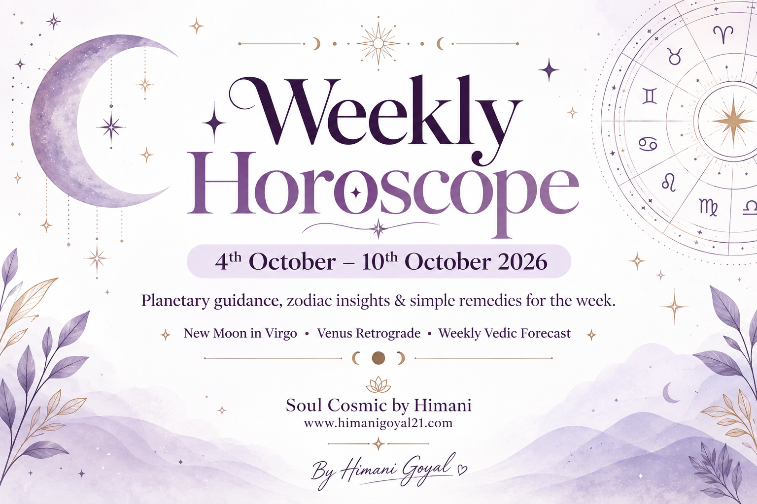 Weekly Horoscope: 4th October–10th October 2026