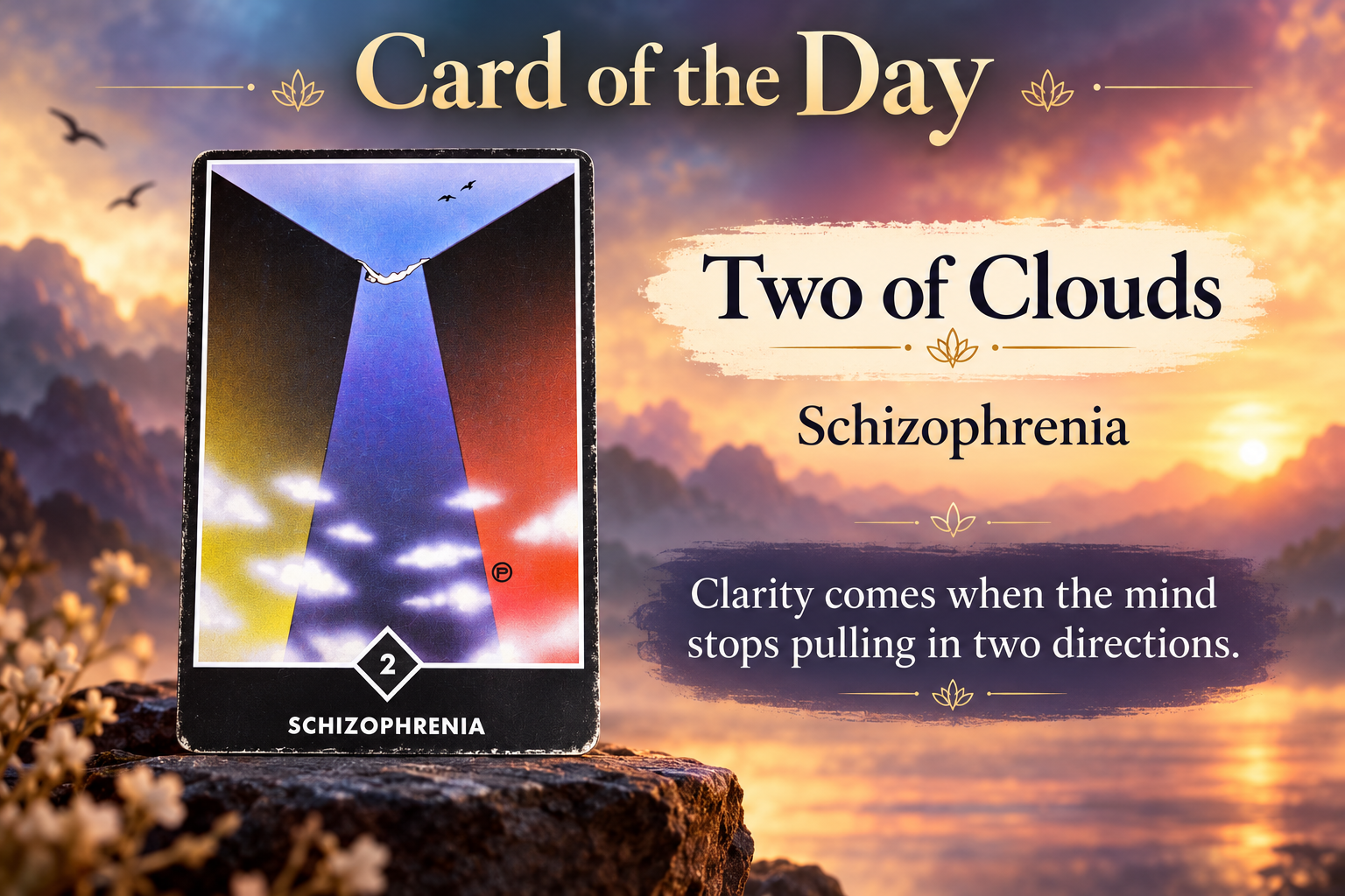🌿 Card of the Day: Two of Clouds — Schizophrenia