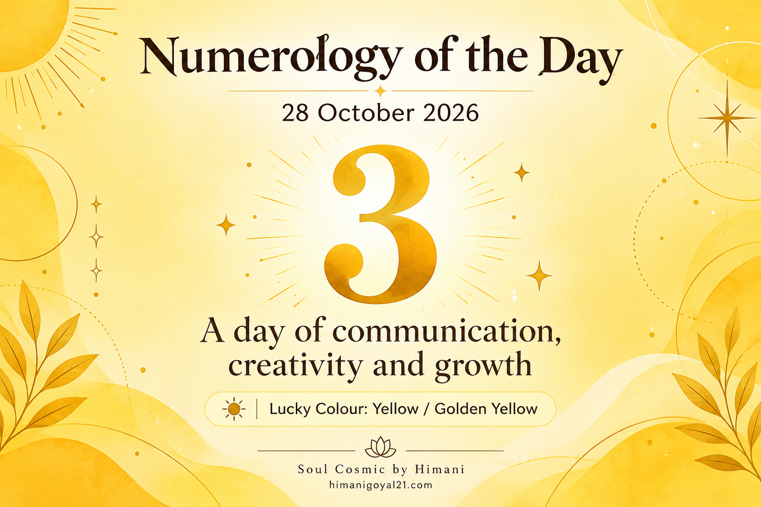 🔢 Numerology of the Day-28 October 2026 | Total Number 3