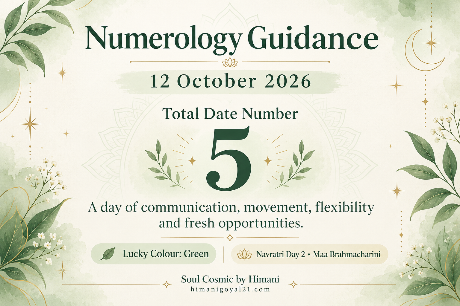 Numerology Guidance for 12 October 2026