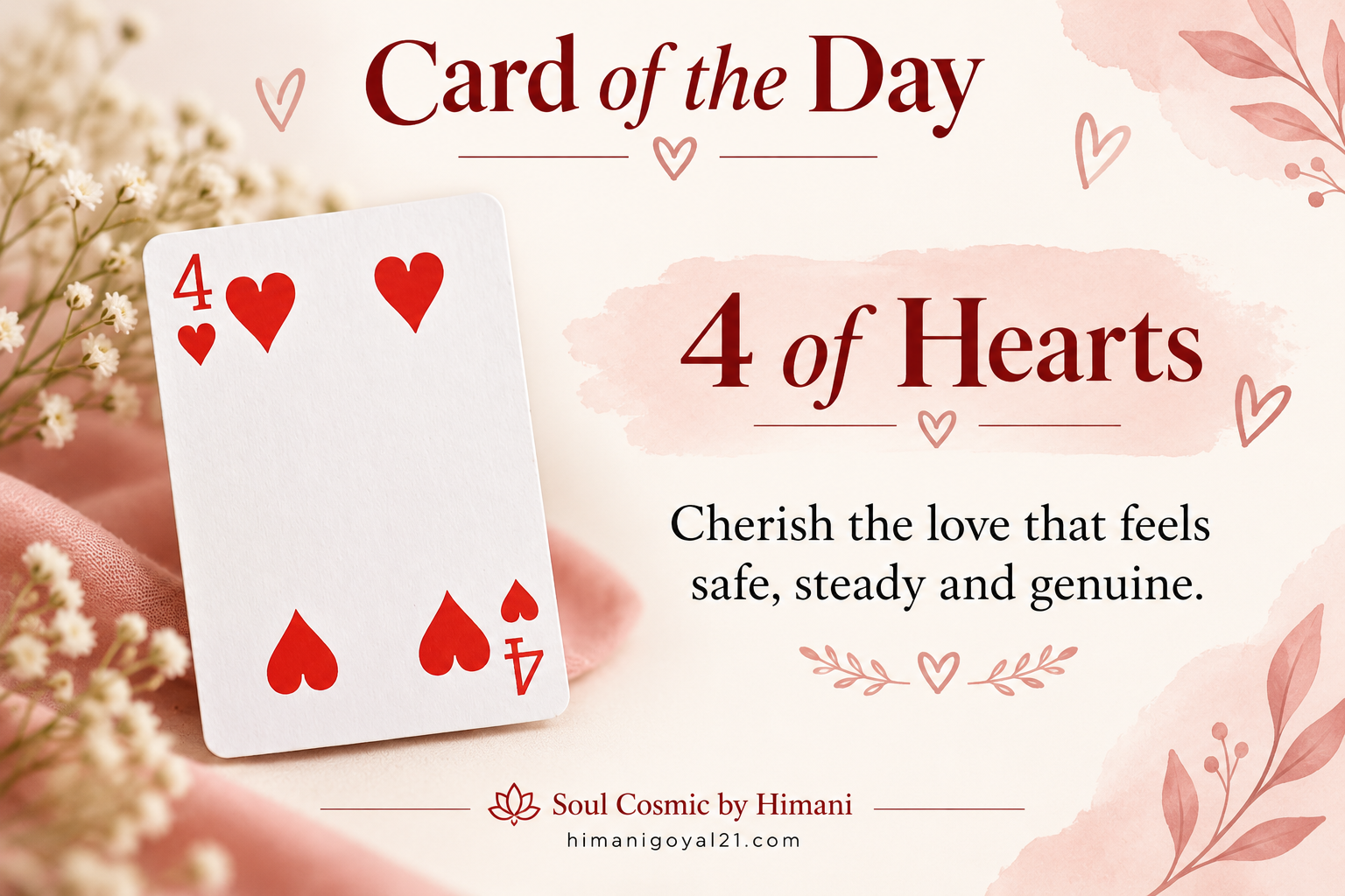 ❤️ Card of the Day – 4 of Hearts